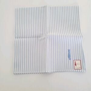 Cotton Square Scarf Small Neckerchief 16" Cotton Loyal Dog Blue White Striped